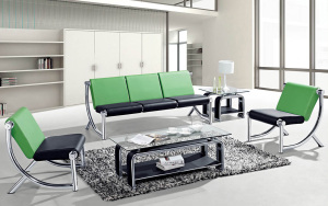 Modern Office Furniture Steel Metal Leather Sofa (NS-SA07)